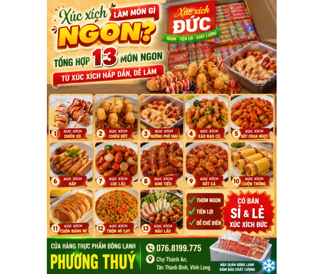 XÚC XÍCH LÀM MÓN GÌ NGON? TỔNG HỢP 13 MÓN NGON TỪ XÚC XÍCH HẤP DẪN, DỄ LÀM TẠI NHÀ